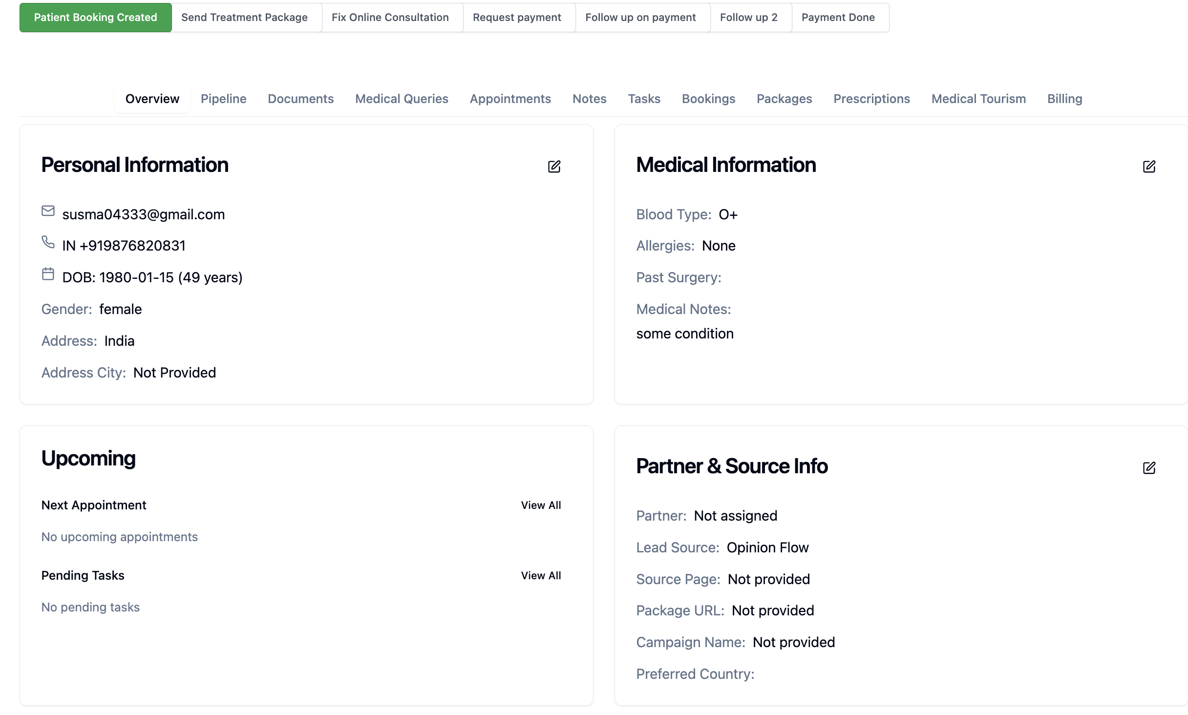 Patient Management System demo